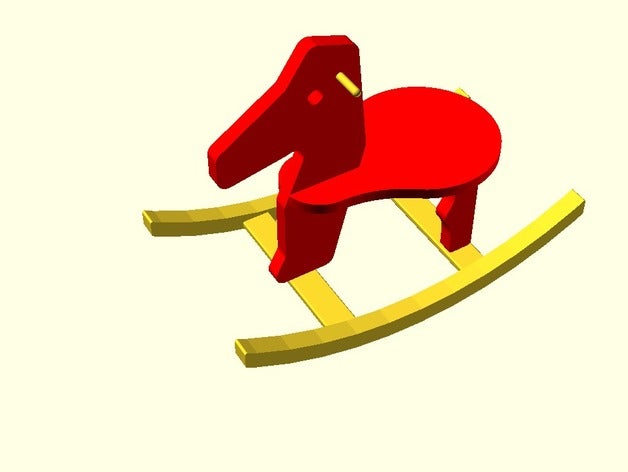 Schaukelstuhl v10 Spiele rocking horse Spielzeug 3D print model - Mito3D