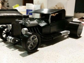 hot rod modeli araç 1930 siyah cad araba chev klasik dönüştürülebilir özel ford taslak supercharger 3d print model - Mito3D