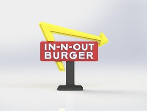 out burger sinal sinais logotipos califórnia fastfood inout inandout innout vermelho de rua branco amarelo 3d print model - Mito3D