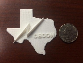 texas cecon Blitz Runden Abzeichen Münzen 3d print model - Mito3D