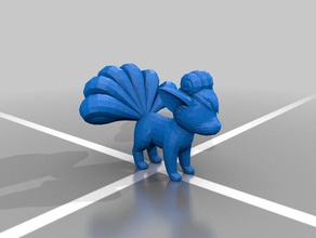 high poly vulpix Skulpturen pokemon 3d print model - Mito3D