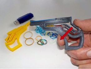 small rubber band gun toys games pistol 3d print model - Mito3D