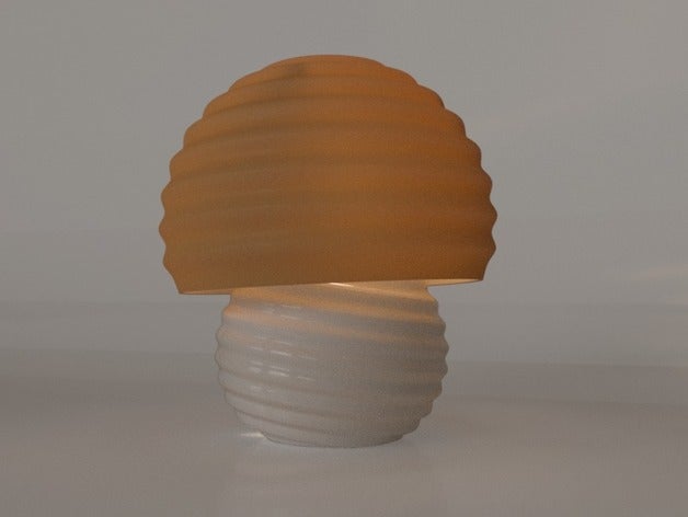 ondulado cogumelo lâmpada família 3D print model - Mito3D