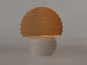 wellenförmigen mushroom Lampe Haushalt 3d print model - Mito3D