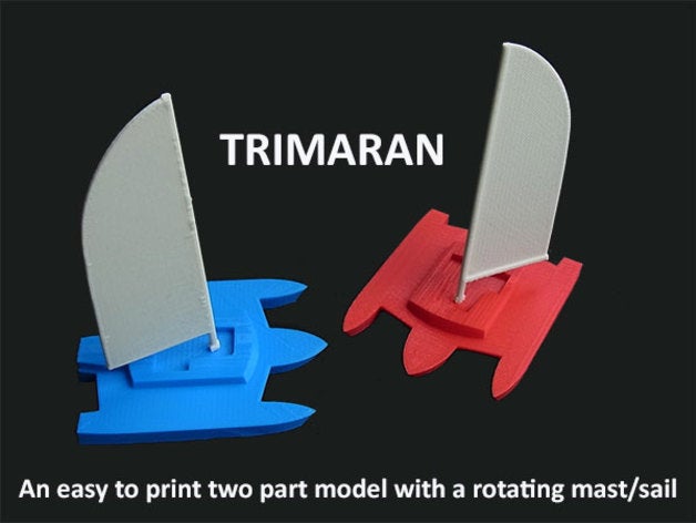 trimaran veículos barco barcos é fácil educacionais brinquedo educativo flutuante divertido marinho modelo multi-part vela do mar água embarcação iate 3D print model - Mito3D