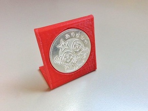 coin stand 40mm coins badges holder 3d print model - Mito3D