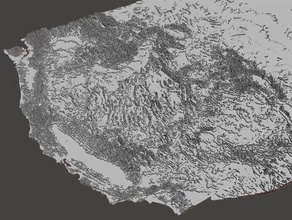 continental des états-unis de la topographie d'autres géographie 3d print model - Mito3D