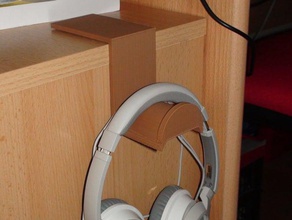 kopfhoererhalter zum festkleben headphone holder gluing down audio headphones kopfhrer kopfhrerhalter 3d print model - Mito3D