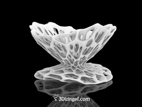 double voronoi fruit bowl math decor art 3d print model - Mito3D