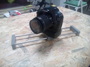semplice dispositivo di scorrimento la fotocamera montaggio videocamera della canon dslr slitta lineare in viaggio 3d print model - Mito3D