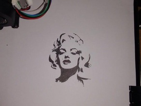 marilyn monroe portrait pen adapter art 3d print model - Mito3D