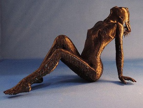 punky se pencher en arrière art corps nude jeune fille girlie poser 3d print model - Mito3D