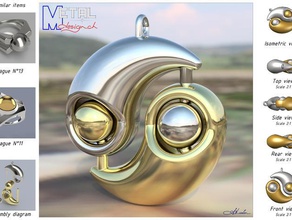 yin-yang ciondolo gioielli bijoux ciondoli pendentif 3d print model - Mito3D