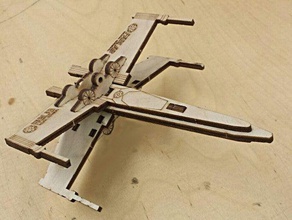 xwing tiefighter Fahrzeuge inkscape kraftplex lasercut starwars tie fighter 3d print model - Mito3D