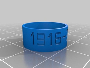 jaartallen ring Größe 10 Ringe angepasst 3d print model - Mito3D
