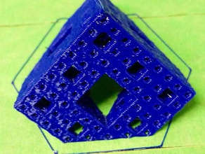 45&deg sectioned level 3 menger sponge math art fractal 3d print model - Mito3D