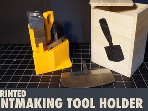 mezzotint printmaking tool holder art tools caddy case supplies intaglio print storage 3d print model - Mito3D