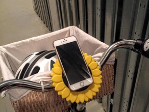sunflower iphone 6 bike mount mobile holder 3d print model - Mito3D