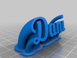 meine angepasste geschwungene Typenschild - dani office 3d print model - Mito3D