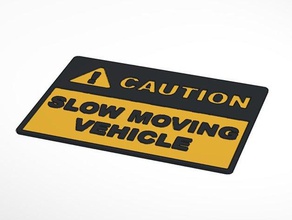 caution slow moving vehicle sign vehicles 3d print model - Mito3D