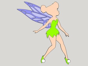 tinkerbell silhouette thin wings other fairy 3d print model - Mito3D