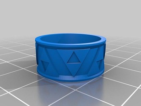 my customized zeldathon recovery triforce bas relief ring rings 3d print model - Mito3D