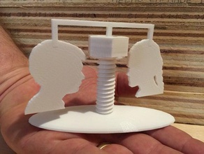 şimdiki Babalar Günü etkileşimli sanat masa aksesuar gadget hediye adam mans mevcut erkekler erkek mobil vida heykel siluet iplik parça parçaları 3d print model - Mito3D
