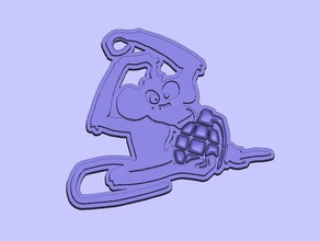 monkey grenade keychains 3d print model - Mito3D