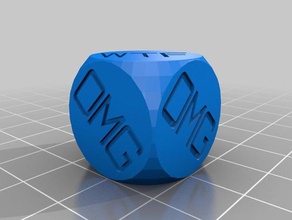 custom dice omg wtf bbq customized 3d print model - Mito3D