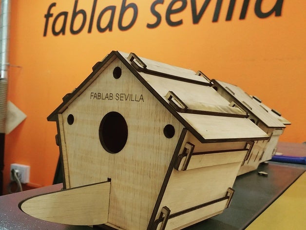 pajaritos house household bird birdhouse children cut do your self laser lasercut natural without glue 3D print model - Mito3D