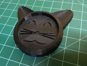 happy cat coaster kitchen dining drink kitten kitty 3d print model - Mito3D