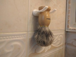 wall mounted shaving badger brush holder bathroom 3d print model - Mito3D