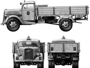 opel blitz améliorée des véhicules 1200 l'allemand le camion wargaming la wehrmacht ww2 3d print model - Mito3D