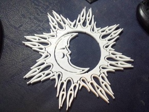 sun moon plaque 2d art 3d print model - Mito3D