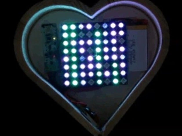 illuminated heart box Hochzeit giftwith ws2812-panel interactive Acryl digidot geschenk hochzeit Beleuchtung lasercut led neopixel 3D print model - Mito3D