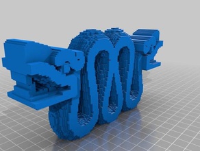 3d barra azteca serpiente escultura de doble cara plana bot otros 3d print model - Mito3D