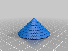 conical shingled roof buildings structures shingle turret 3d print model - Mito3D