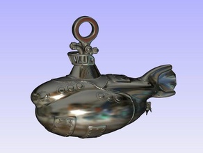amarillo submarino llavero llaveros de los beatles 3d print model - Mito3D