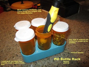 la bouteille de pilule rack les conteneurs salle bains accessoires bureau l'organisateur des outils à main passe-temps l'organisation boîte pilules porte-outil banc travail accessoire 3d print model - Mito3D