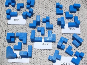 more five piece cube puzzles openscad 3d print model - Mito3D