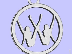 volkswagen logo keychain porte-clés 3d print model - Mito3D