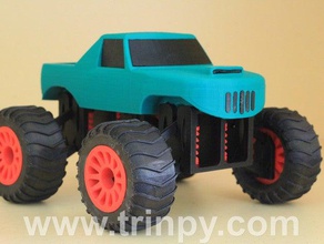 mini monster truck vehicles miniature suspension wheeled vehicle wheels 3d print model - Mito3D
