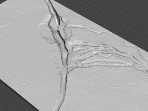 channels south base ascraeus mons mars physics astronomy 3d topo river topography water 3d print model - Mito3D