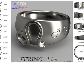 astrlion rings astrology bague jewelry 3d print model - Mito3D