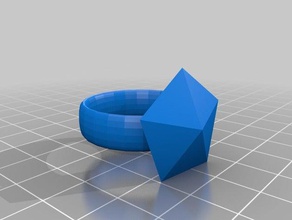 anel de diamante 3d impressão 3d print model - Mito3D