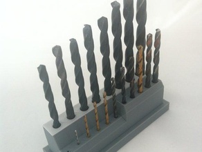 drill bit stand 1to10 tool holders boxes holder 3d print model - Mito3D