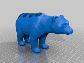 urso penmarker titular office animais material de escritório porta-canetas 3d print model - Mito3D