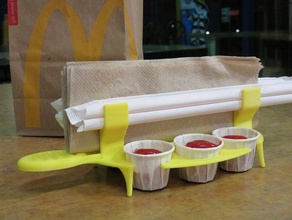 ketchup paille serviette caddy cuisine à manger le fast-food flashforge creator titulaire serviettes de table porte-serviettes 3d print model - Mito3D