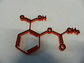 acetylsalicylic acid aspirin learning molecule 3d print model - Mito3D