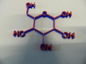 glicose a pentahydroxyhexanal aprendizagem 3d print model - Mito3D